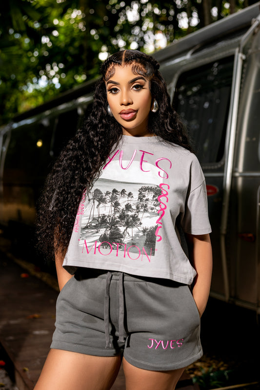 JYVES Gray Signature Shorts