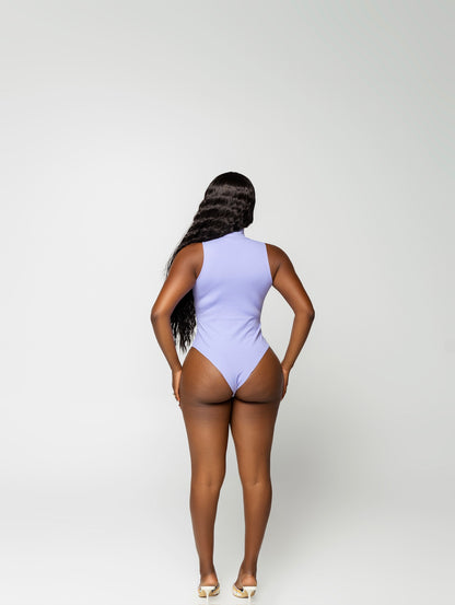 Lavender Sleek Sleeveless Turtle Bodysuit