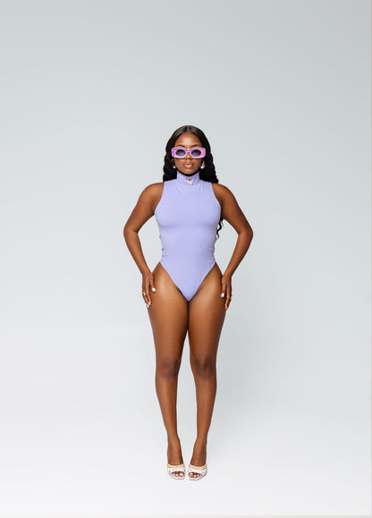 Lavender Sleek Sleeveless Turtle Bodysuit