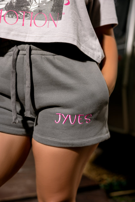 JYVES Gray Signature Shorts