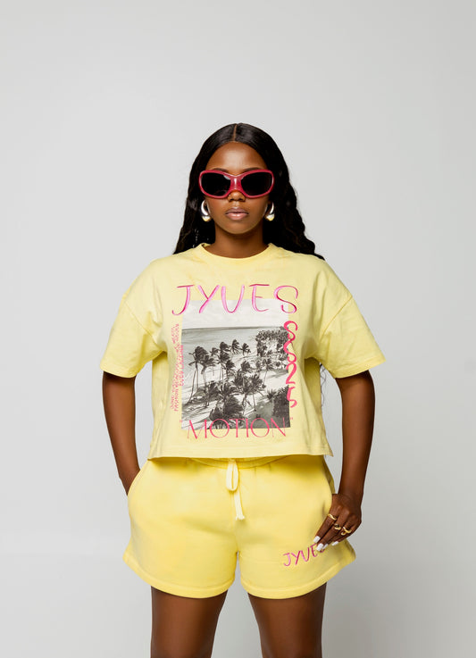 JYVES Graphic Yellow Tee