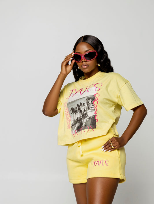 JYVES Yellow Signature Shorts