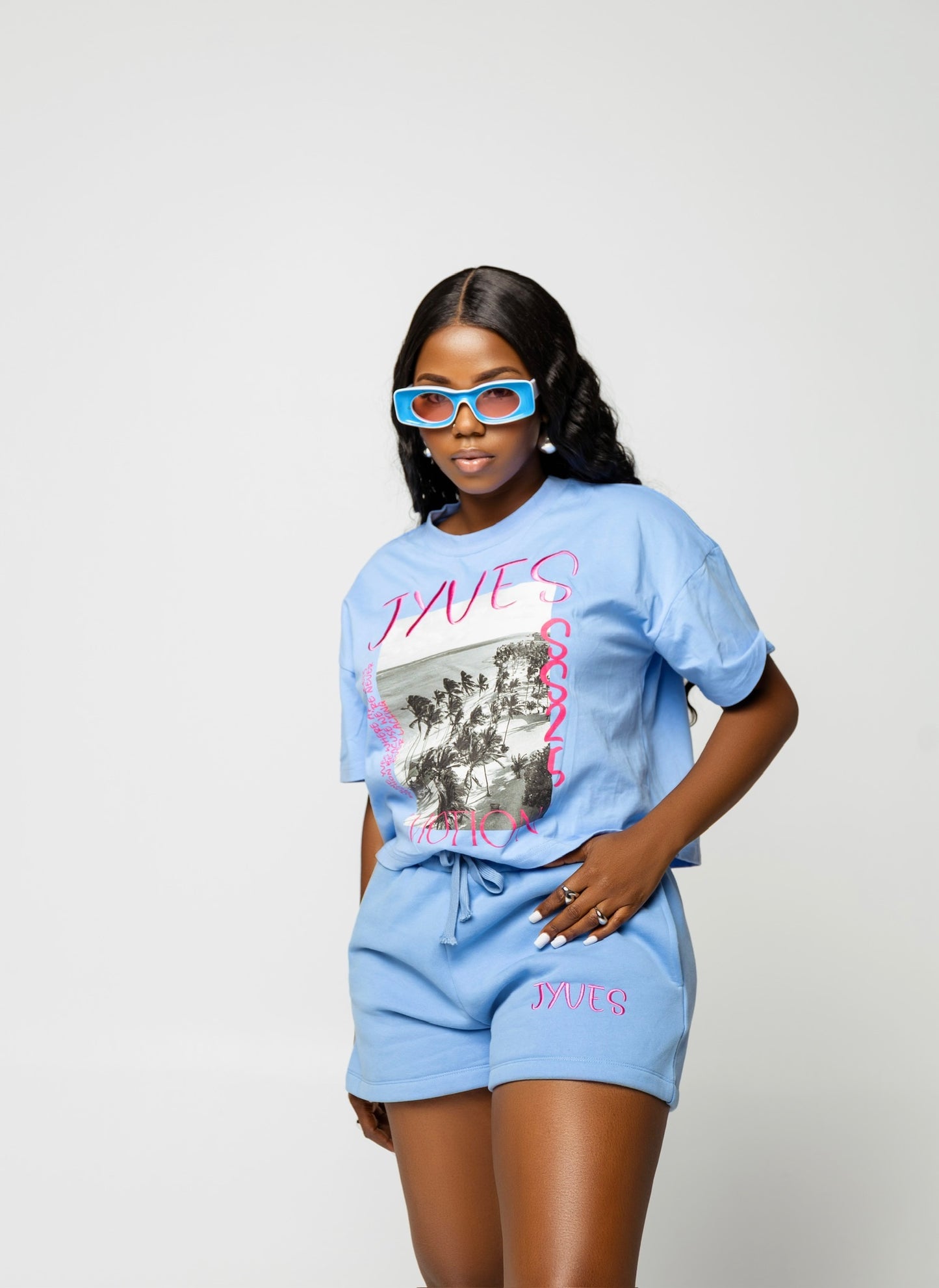 JYVES Graphic Blue Tee